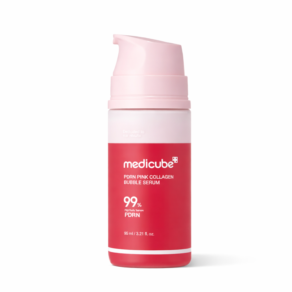 Medicube PDRN Pink Collagen Bubble Serum, a popular Korean PDRN skincare product
