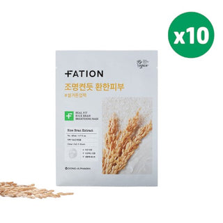Fation Real Fit Rice Bran Brightening Mask Sheet 23mx10ea
