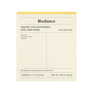 Biodance Radiant Vita Niacinamide Real Deep Mask 34g x 4ea