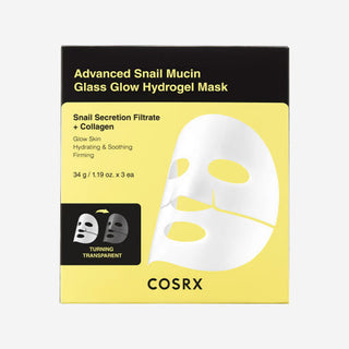 Cosrx Advanced Snail Mucin Glass Glow Hydrogel Mask 34g x 3ea