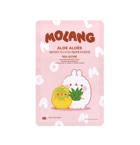 The Face Shop Real Nature Aloe Face Mask Set 20gx10ea (Molang Edition)