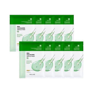 Wellage Real Cica Calming Ampoule Mask Sheet 20ml x 10p