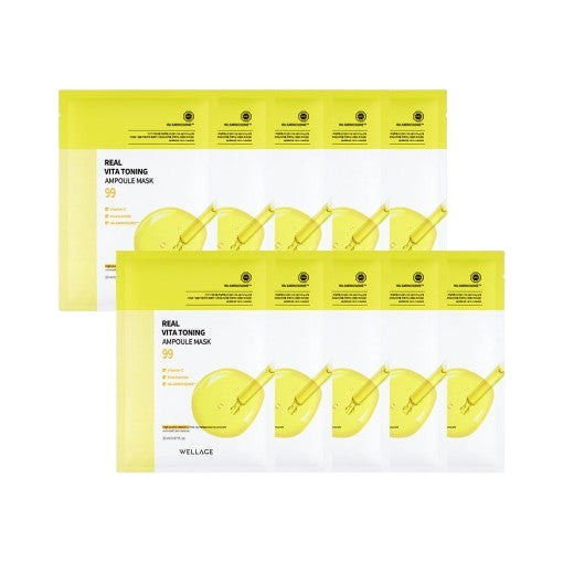 Wellage Real Vita Toning Ampoule Mask Sheet 20ml x 10p