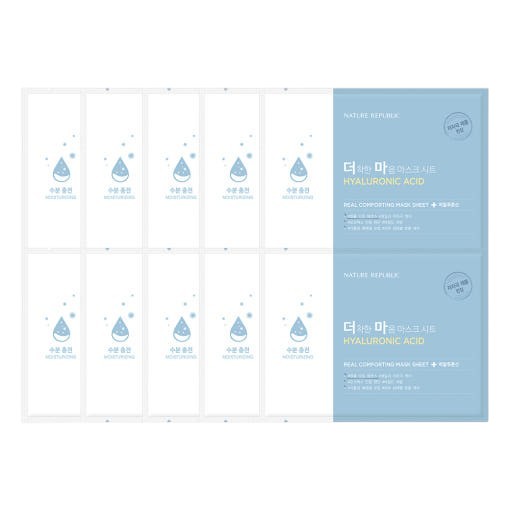 Nature Republic Real Comforting Mask Sheet #Hyaluronic Acid 24g*10ea