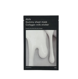Abib sheet mask collagen milk sticker on white background