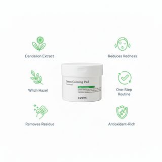 COSRX Green Calming Pad Benefits Infographic - Alternative