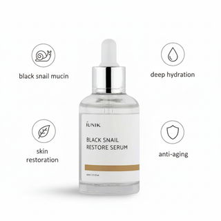 iUNIK Black Snail Restore Serum - Education White Background