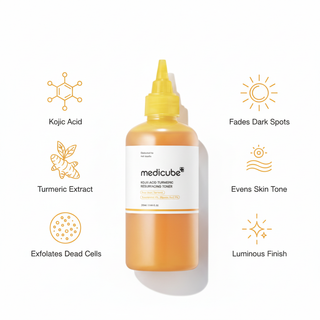 Medicube Kojic Acid Turmeric Resurfacing Toner Benefits Infographic