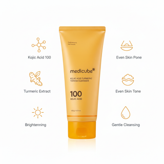 Medicube Kojic Acid Turmeric Toning Cleanser Benefits Infographic